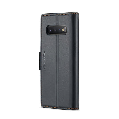 Samsung Galaxy S10 Leather Wallet Case - RFID Blocking, Stand Function, Card Slots