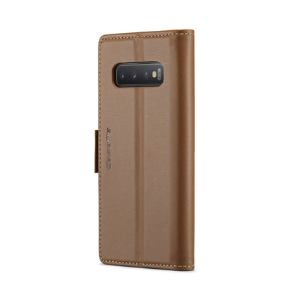 Samsung Galaxy S10 Leather Wallet Case - RFID Blocking, Stand Function, Card Slots
