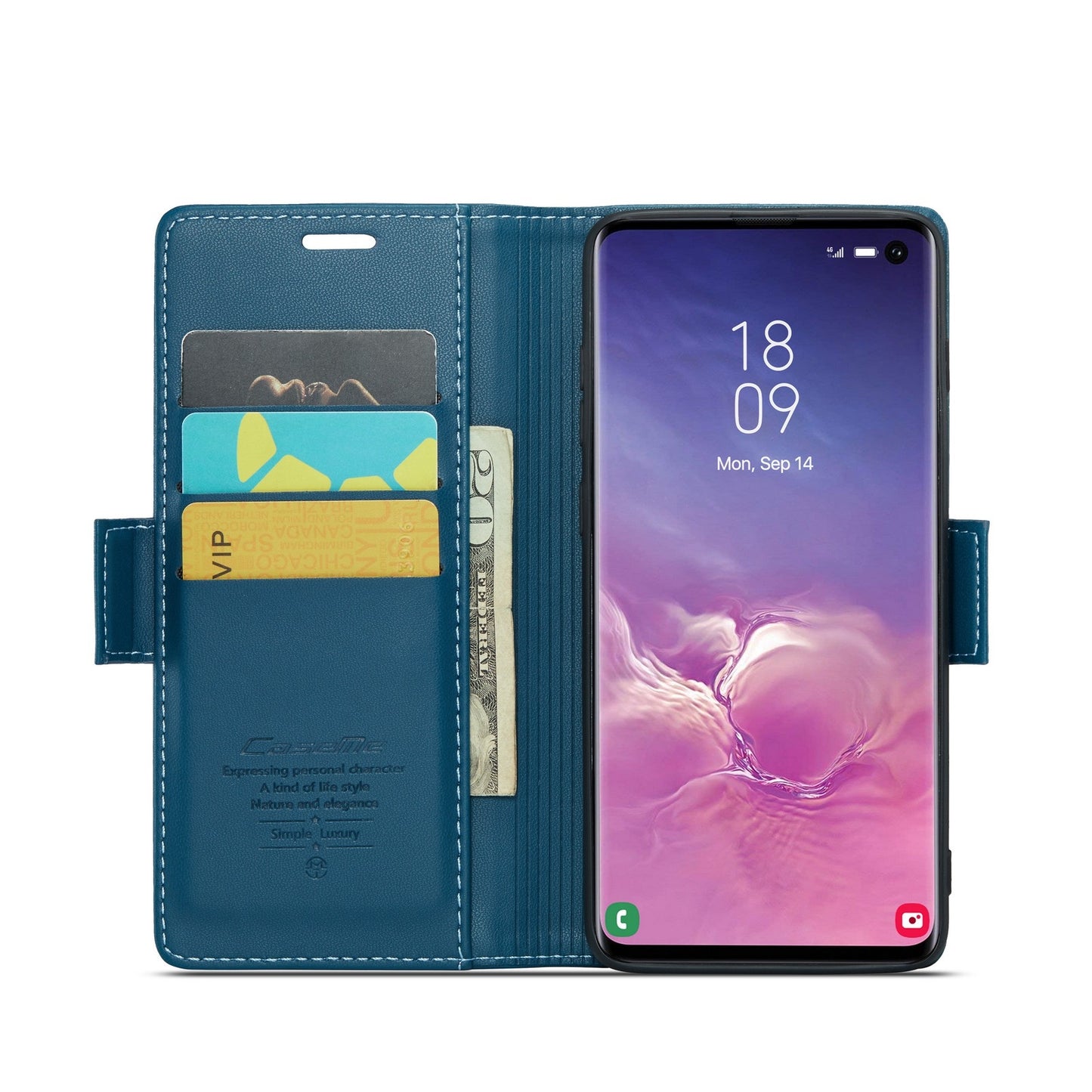 Samsung Galaxy S10 Leather Wallet Case - RFID Blocking, Stand Function, Card Slots