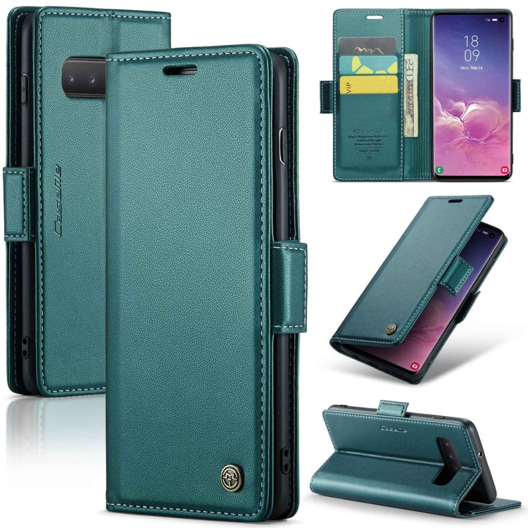 Samsung Galaxy S10 Leather Wallet Case - RFID Blocking, Stand Function, Card Slots