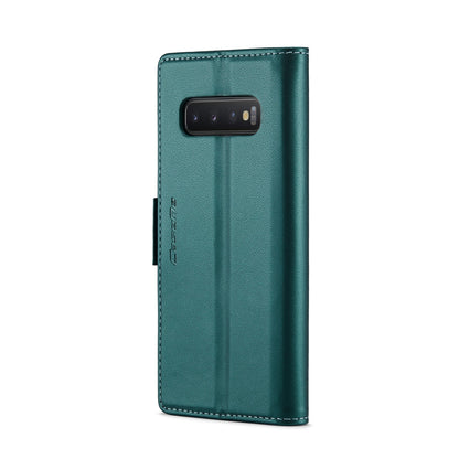 Samsung Galaxy S10 Leather Wallet Case - RFID Blocking, Stand Function, Card Slots