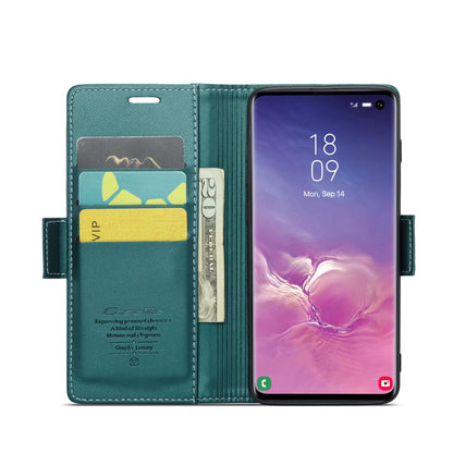 Samsung Galaxy S10 Leather Wallet Case - RFID Blocking, Stand Function, Card Slots