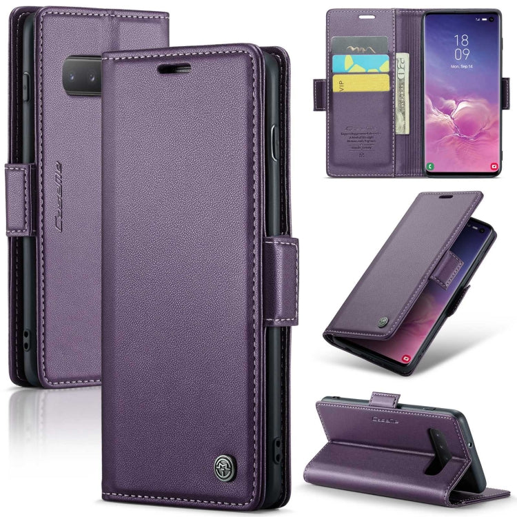 Samsung Galaxy S10 Leather Wallet Case - RFID Blocking, Stand Function, Card Slots