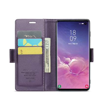 Samsung Galaxy S10 Leather Wallet Case - RFID Blocking, Stand Function, Card Slots