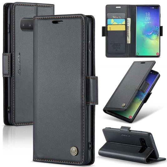 Samsung Galaxy S10+ Leather Wallet Case - RFID Blocking, Stand Function, Card Slots
