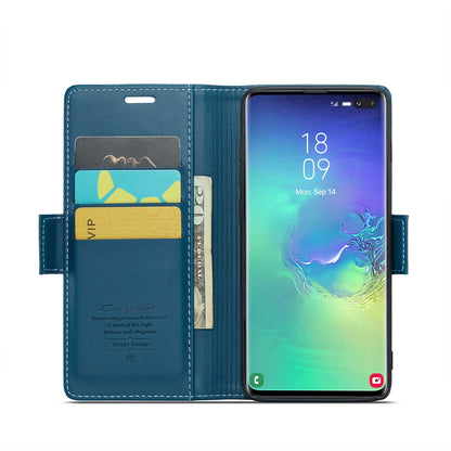 Samsung Galaxy S10+ Leather Wallet Case - RFID Blocking, Stand Function, Card Slots