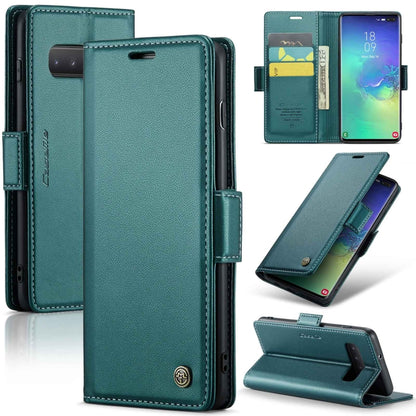 Samsung Galaxy S10+ Leather Wallet Case - RFID Blocking, Stand Function, Card Slots