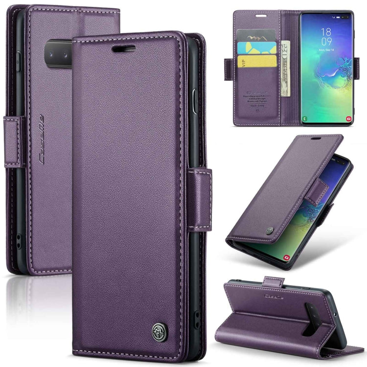 Samsung Galaxy S10+ Leather Wallet Case - RFID Blocking, Stand Function, Card Slots