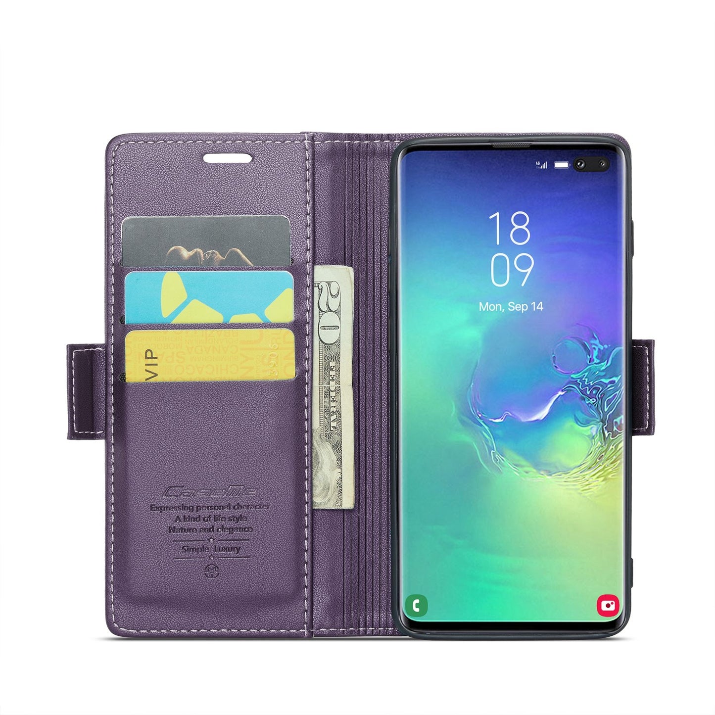 Samsung Galaxy S10+ Leather Wallet Case - RFID Blocking, Stand Function, Card Slots