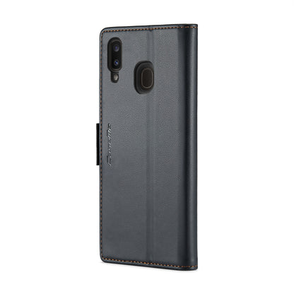 Samsung Galaxy A30 Leather Wallet Case - RFID Blocking, Stand Function, Card Slots