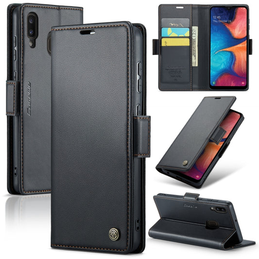 Samsung Galaxy A30 Leather Wallet Case - RFID Blocking, Stand Function, Card Slots