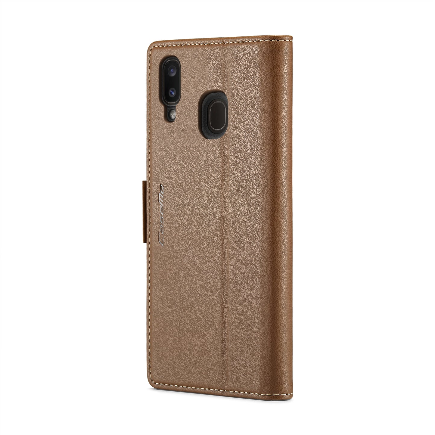 Samsung Galaxy A20 Leather Wallet Case - RFID Blocking, Stand Function, Card Slots