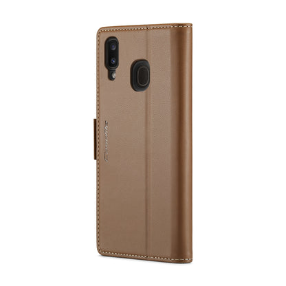 Samsung Galaxy A20 Leather Wallet Case - RFID Blocking, Stand Function, Card Slots