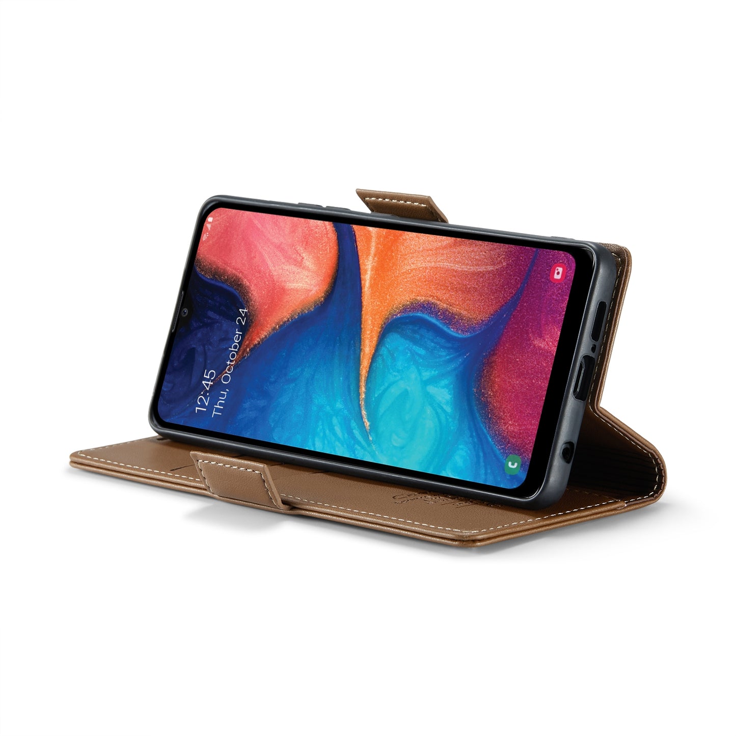 Samsung Galaxy A20 Leather Wallet Case - RFID Blocking, Stand Function, Card Slots