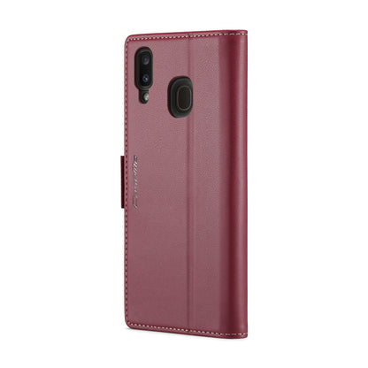 Samsung Galaxy M10s Leather Wallet Case - RFID Blocking, Stand Function, Card Slots