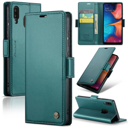 Samsung Galaxy A20 Leather Wallet Case - RFID Blocking, Stand Function, Card Slots