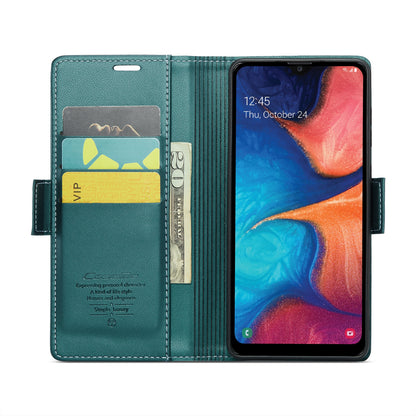 Samsung Galaxy A20 Leather Wallet Case - RFID Blocking, Stand Function, Card Slots