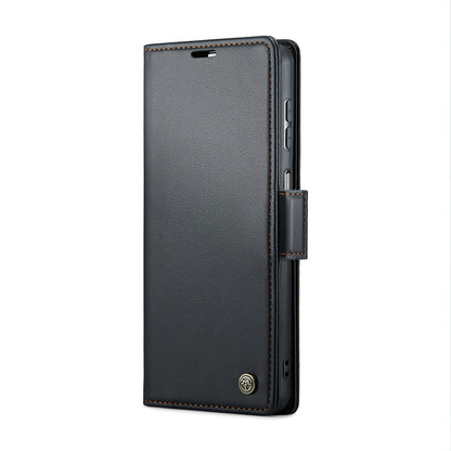 Samsung Galaxy A22 5G Leather Wallet Case - RFID Blocking, Stand Function, Card Slots