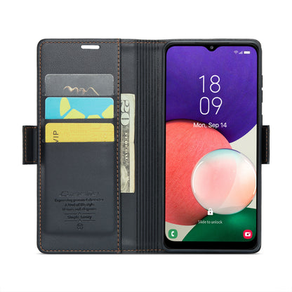 Samsung Galaxy A22 5G Leather Wallet Case - RFID Blocking, Stand Function, Card Slots
