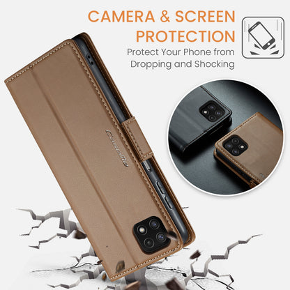 Samsung Galaxy A22 5G Leather Wallet Case - RFID Blocking, Stand Function, Card Slots