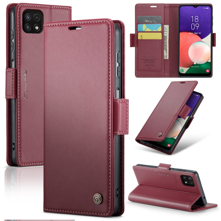 Samsung Galaxy A22 5G Leather Wallet Case - RFID Blocking, Stand Function, Card Slots