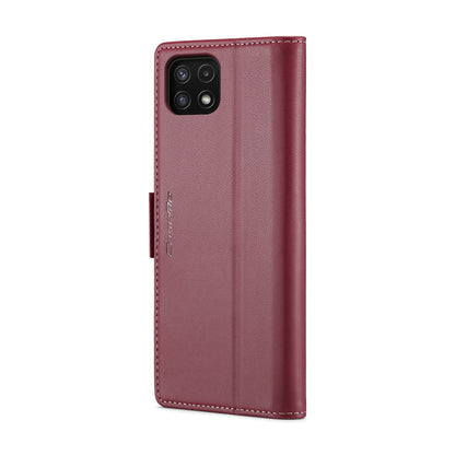 Samsung Galaxy A22 5G Leather Wallet Case - RFID Blocking, Stand Function, Card Slots