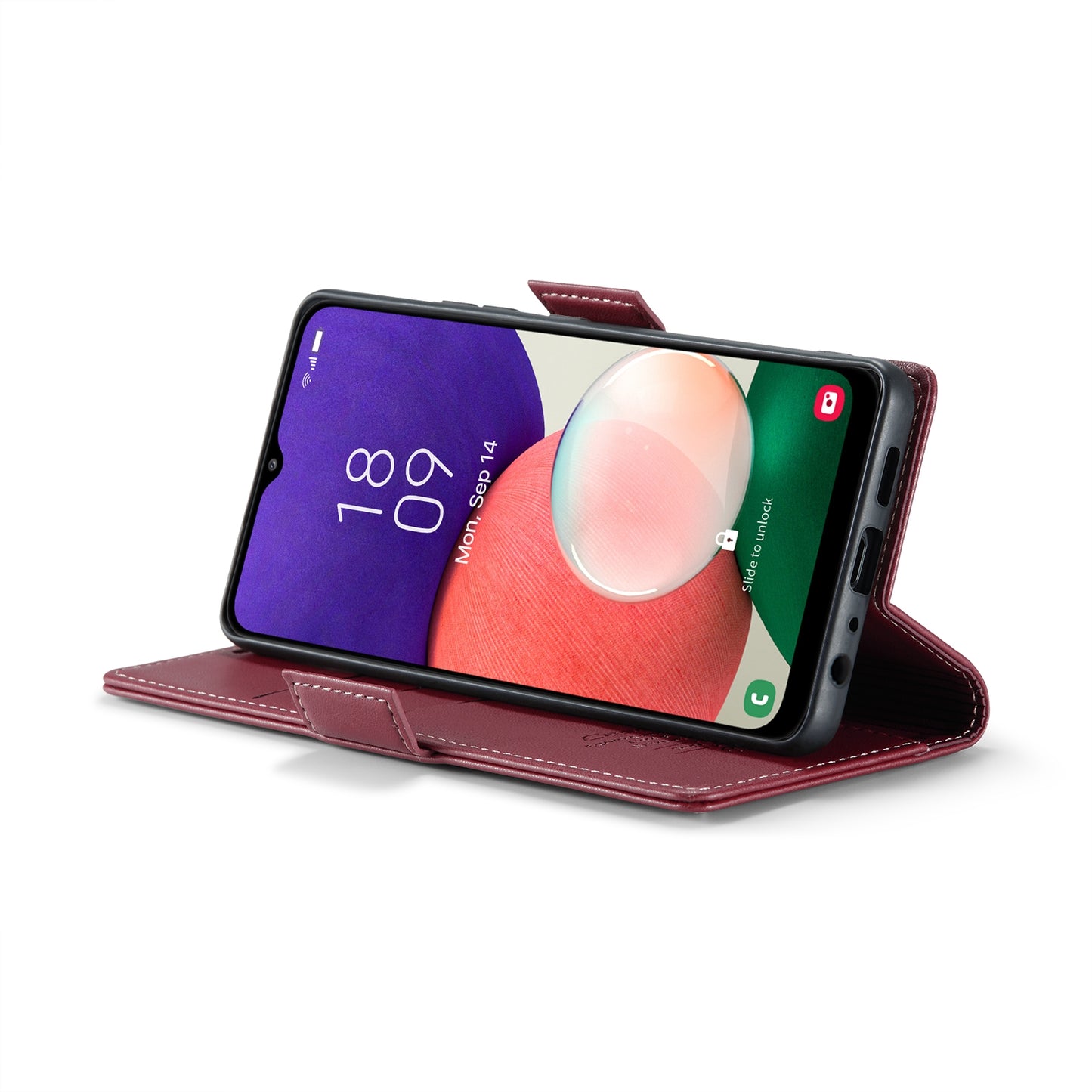 Samsung Galaxy A22 5G Leather Wallet Case - RFID Blocking, Stand Function, Card Slots