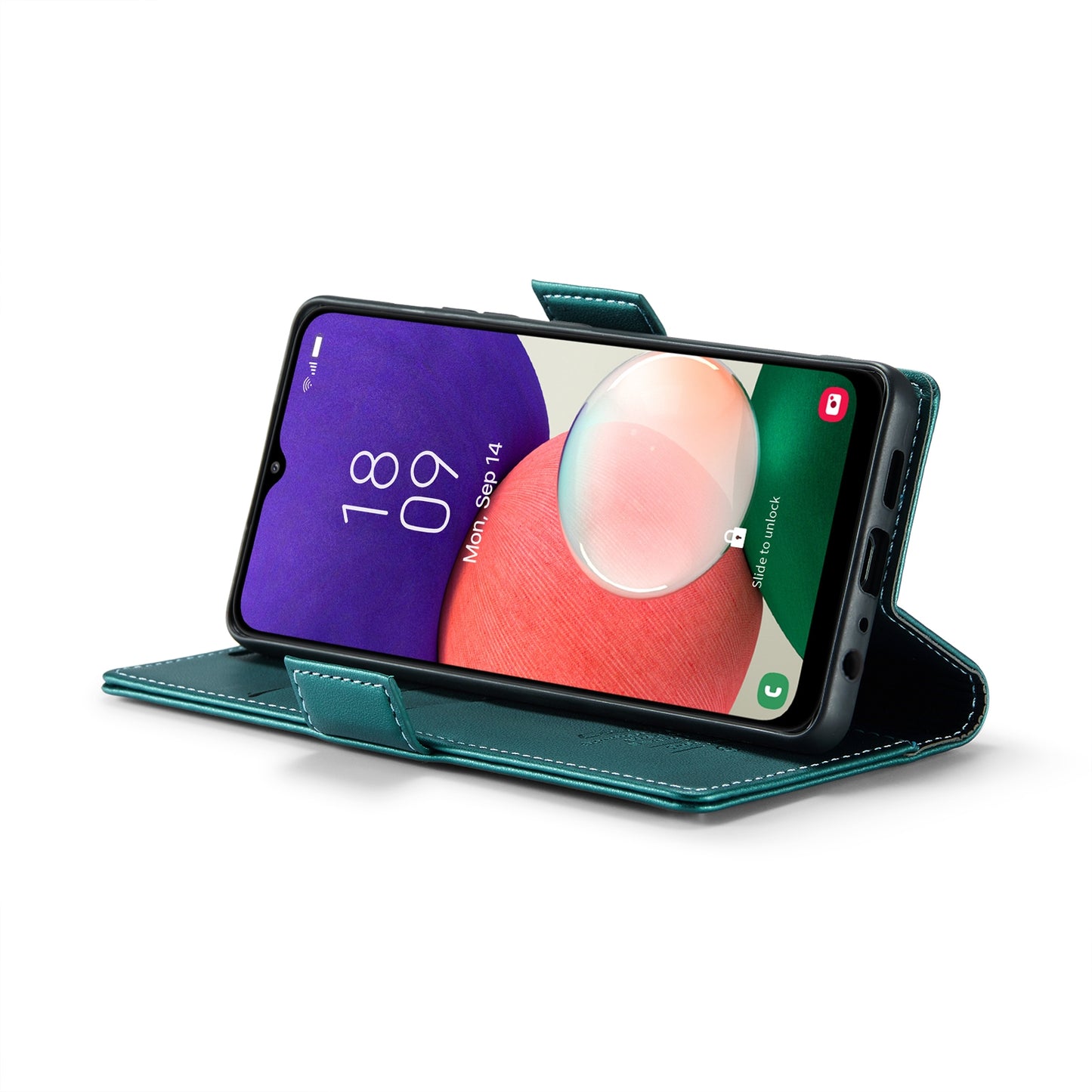 Samsung Galaxy A22 5G Leather Wallet Case - RFID Blocking, Stand Function, Card Slots
