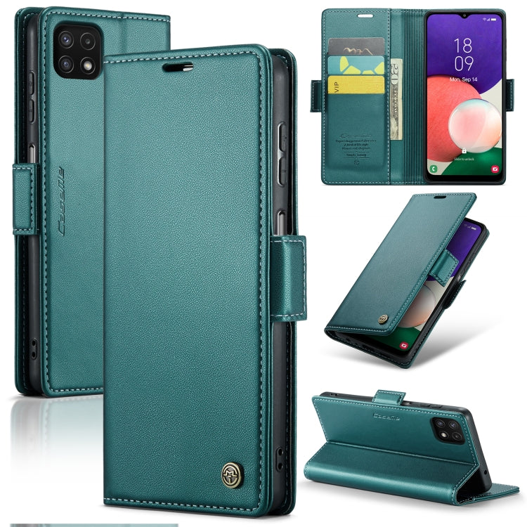 Samsung Galaxy A22 5G Leather Wallet Case - RFID Blocking, Stand Function, Card Slots