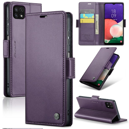 Samsung Galaxy A22 5G Leather Wallet Case - RFID Blocking, Stand Function, Card Slots
