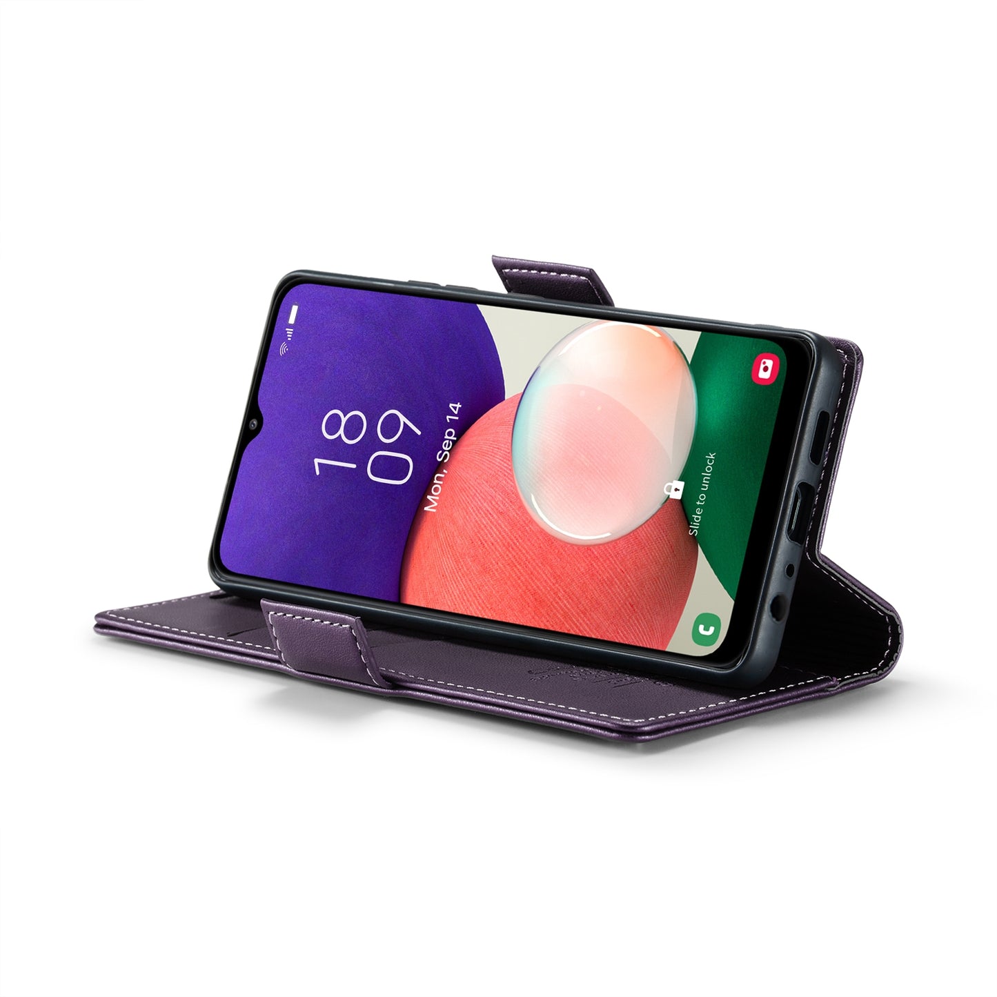 Samsung Galaxy A22 5G Leather Wallet Case - RFID Blocking, Stand Function, Card Slots