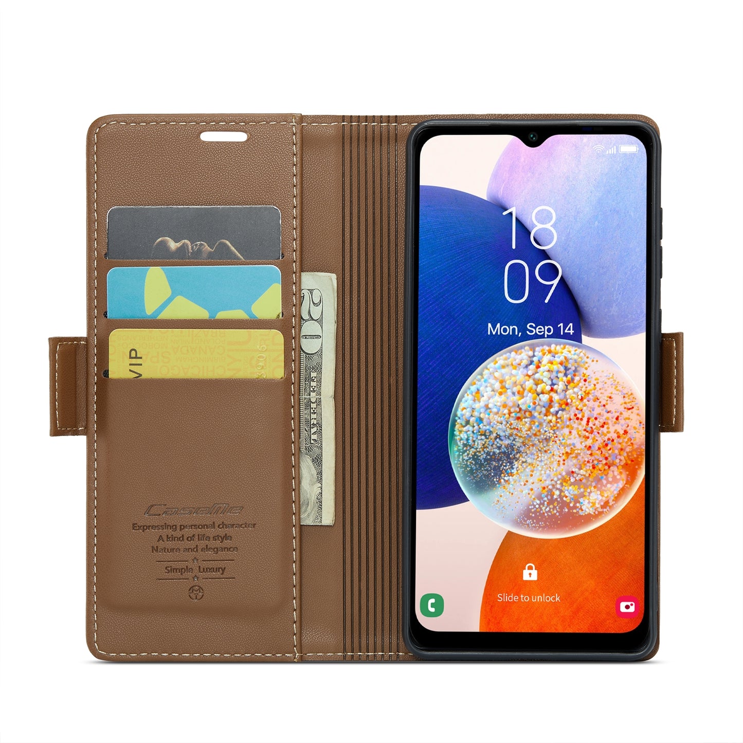 Samsung Galaxy A14 4G/5G Leather Wallet Case - RFID Blocking, Stand Function, Card Slots