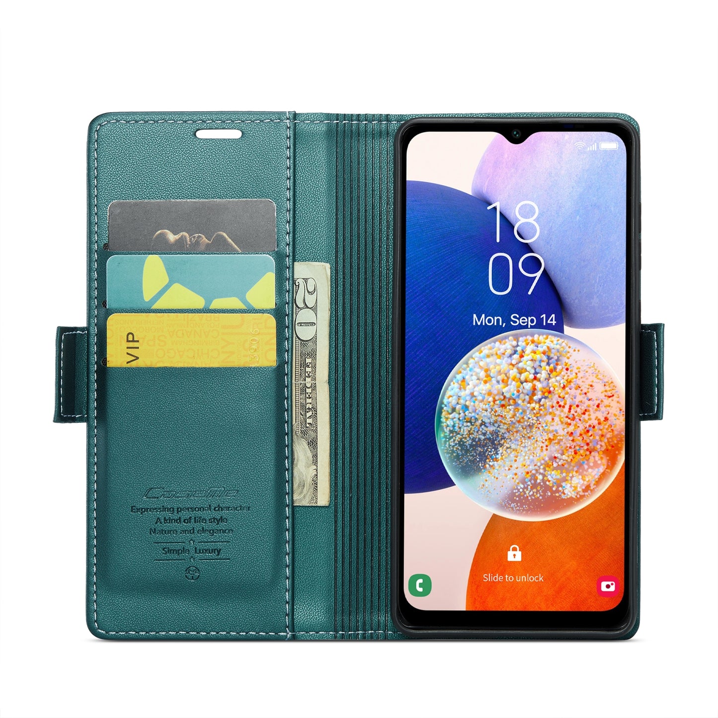 Samsung Galaxy A14 4G/5G Leather Wallet Case - RFID Blocking, Stand Function, Card Slots