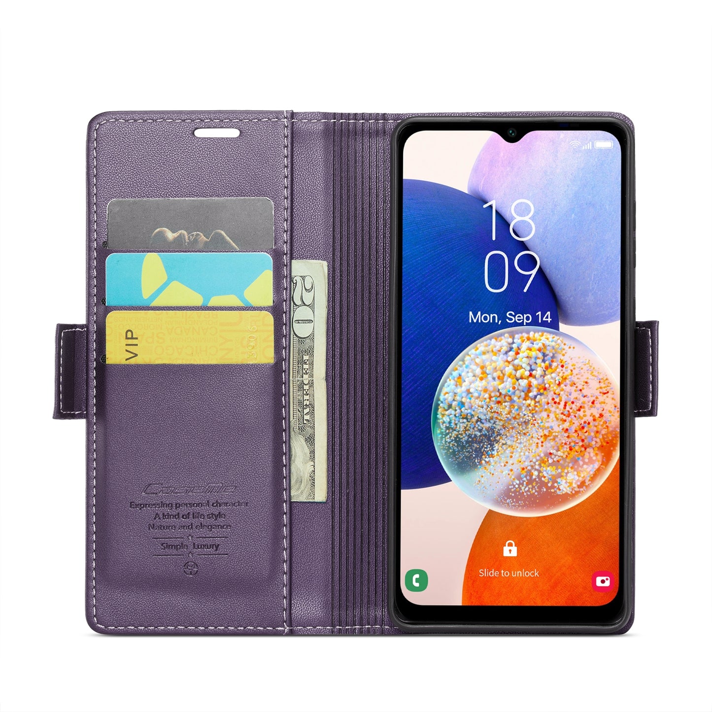 Samsung Galaxy A14 4G/5G Leather Wallet Case - RFID Blocking, Stand Function, Card Slots