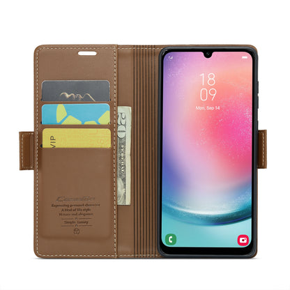 Samsung Galaxy A24 4G Leather Wallet Case - RFID Blocking, Stand Function, Card Slots
