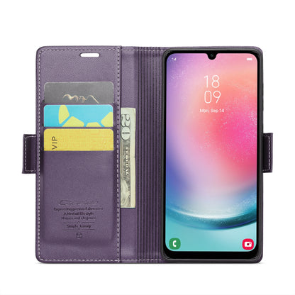 Samsung Galaxy A24 4G Leather Wallet Case - RFID Blocking, Stand Function, Card Slots