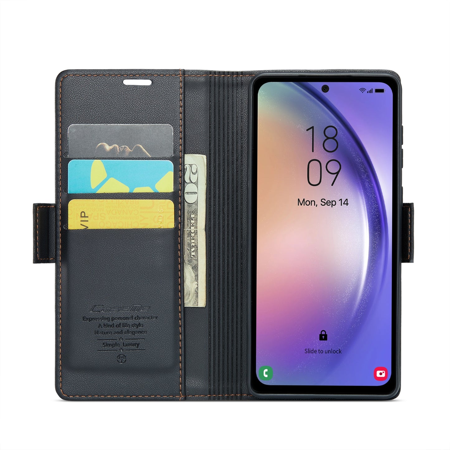 Samsung Galaxy A54 5G Leather Wallet Case - RFID Blocking, Stand Function, Card Slots