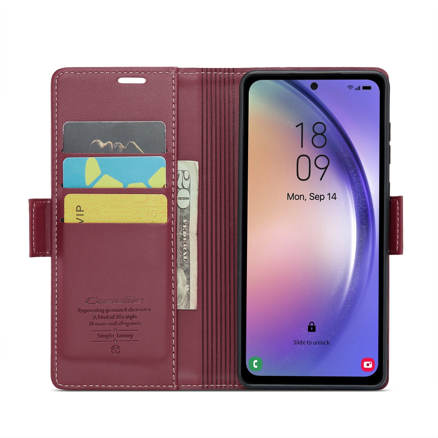 Samsung Galaxy A54 5G Leather Wallet Case - RFID Blocking, Stand Function, Card Slots