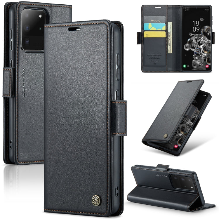 Samsung Galaxy S20 Ultra Leather Wallet Case - RFID Blocking, Stand Function, Card Slots