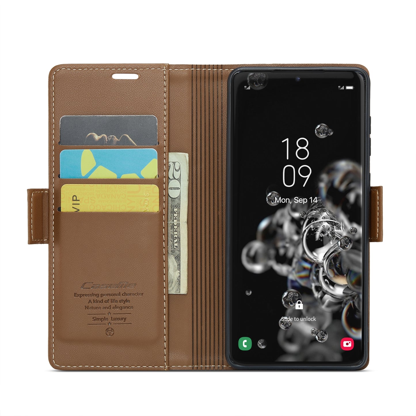 Samsung Galaxy S20 Ultra Leather Wallet Case - RFID Blocking, Stand Function, Card Slots