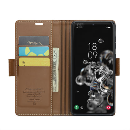 Samsung Galaxy S20 Ultra Leather Wallet Case - RFID Blocking, Stand Function, Card Slots