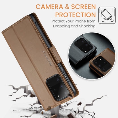 Samsung Galaxy S20 Ultra Leather Wallet Case - RFID Blocking, Stand Function, Card Slots