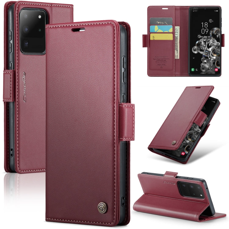 Samsung Galaxy S20 Ultra Leather Wallet Case - RFID Blocking, Stand Function, Card Slots