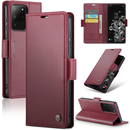 Samsung Galaxy S20 Ultra Leather Wallet Case - RFID Blocking, Stand Function, Card Slots