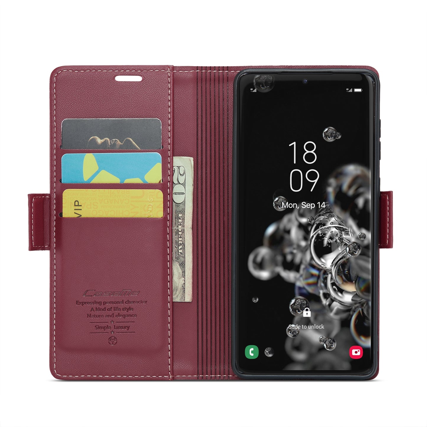 Samsung Galaxy S20 Ultra Leather Wallet Case - RFID Blocking, Stand Function, Card Slots