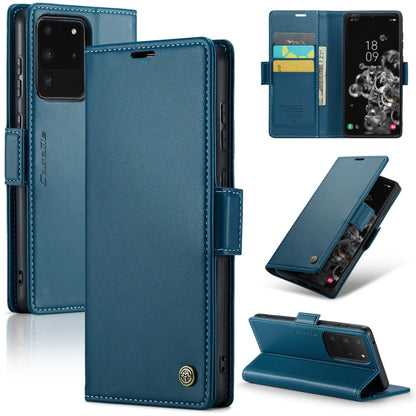 Samsung Galaxy S20 Ultra Leather Wallet Case - RFID Blocking, Stand Function, Card Slots