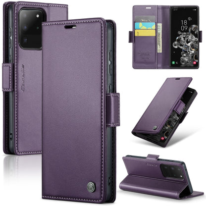 Samsung Galaxy S20 Ultra Leather Wallet Case - RFID Blocking, Stand Function, Card Slots