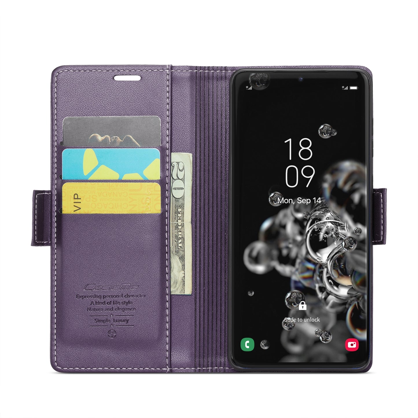 Samsung Galaxy S20 Ultra Leather Wallet Case - RFID Blocking, Stand Function, Card Slots
