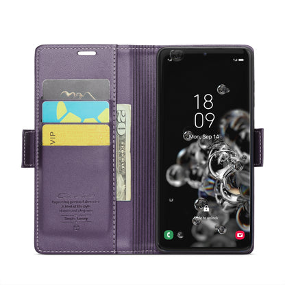 Samsung Galaxy S20 Ultra Leather Wallet Case - RFID Blocking, Stand Function, Card Slots