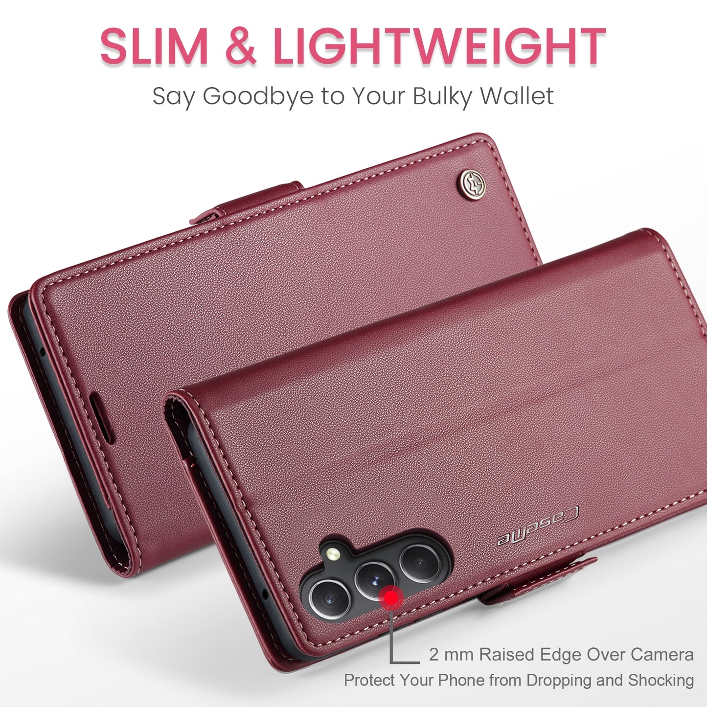 Samsung Galaxy S23 FE 5G Leather Wallet Case - RFID Blocking, Stand Function, Card Slots